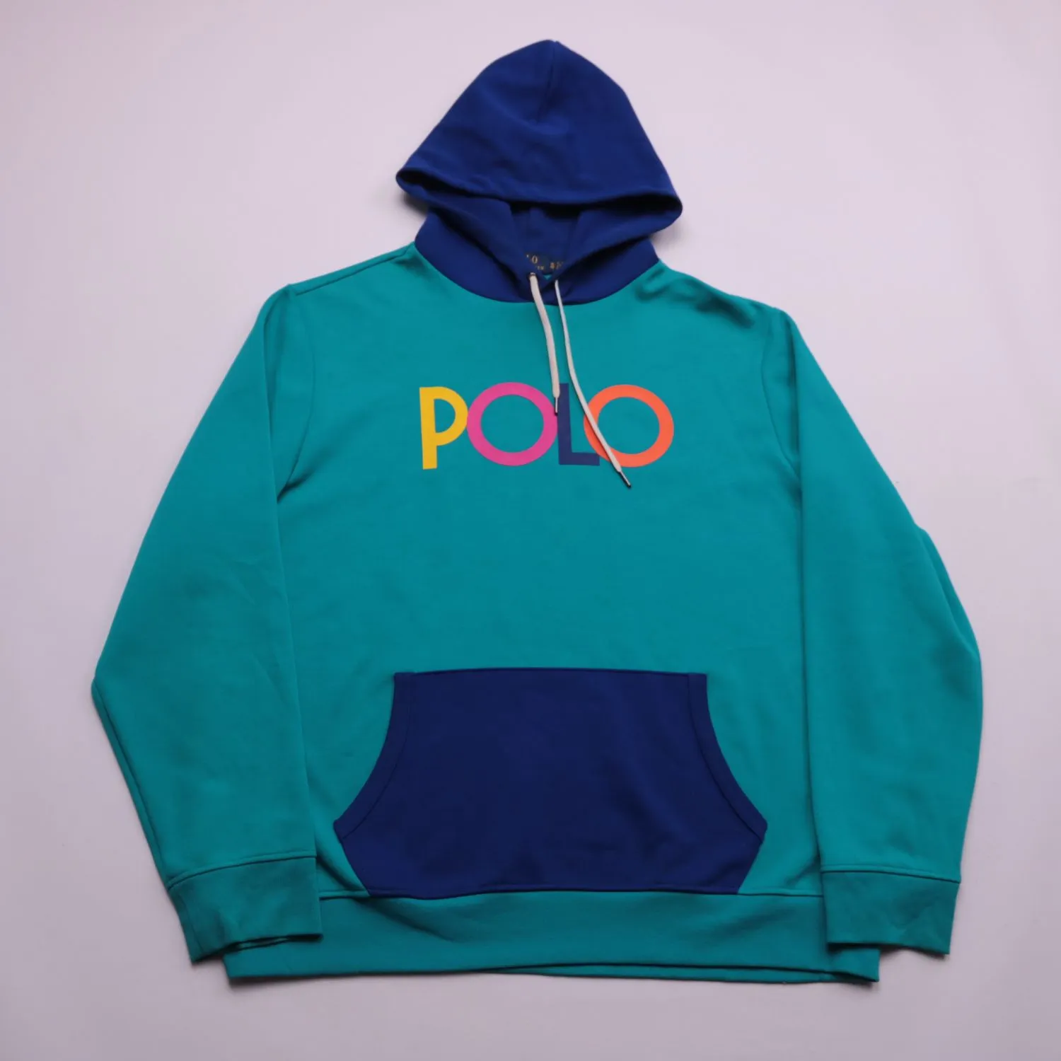 Бирюзовое худи Polo Ralph Lauren с капюшоном, размер 54 (XL)